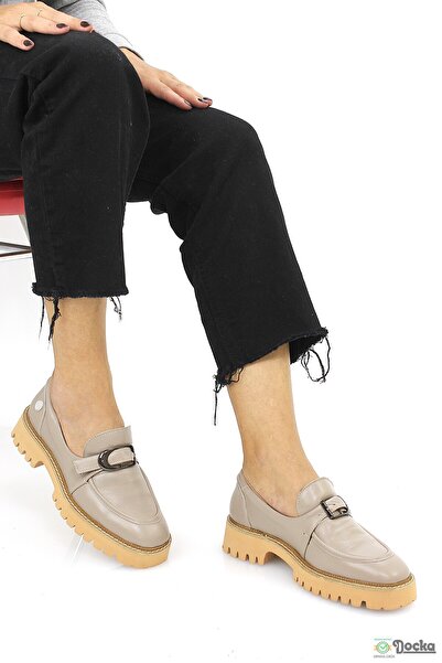 Mammamia Kadın Hakiki Deri Kalın Taban Loafer Günlük Ayakkabı M26/KA820