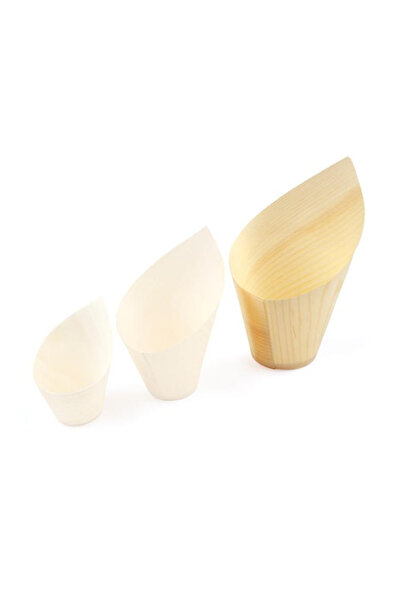 Mank Căni maxi, înclinate, din benzi de lemn (FSC®) pentru aperitive, 220 ml, Ø 70 x h137/70 mm, 30 buc