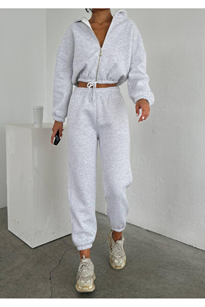 Ferte KADIN FERMUARLI OVERSİZE EŞOFMAN TAKIMI ALT ÜST TAKIM