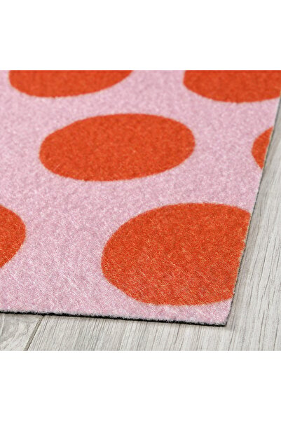 IKEA KÖRFÄLTSPIL Door mat, pink orange/circle pattern, 40 x 60 cm
