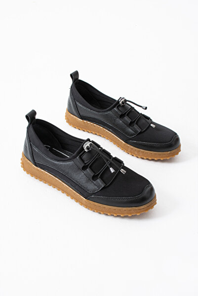 ModaAmour Hogan Genuine Leather Black Women's Orthopedic Comfortable Shoes