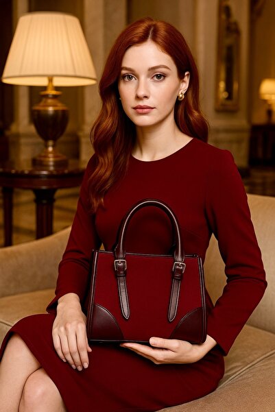 ESTUTE Luxury Leather & Suede Detailed Shoulder Bag Likya