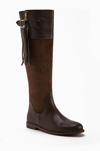 Limoya Galia Brown Suede Buckle Women's Boots