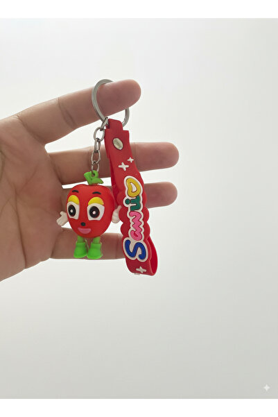 HARİNA سلسلة مفاتيح من السيليكون ثلاثية الأبعاد على شكل فراولة حمراء، زينة لل...