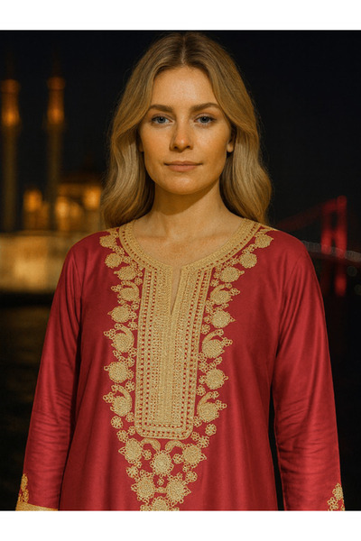 fiore fashion Kimono Galabiya Muslim Dress 145 cm Height Dark Color