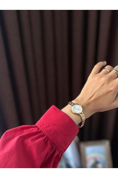 MERW Zeina Model Gold Beyaz Renk Vintage Seri Metal Kordon Kadın Kol Saati