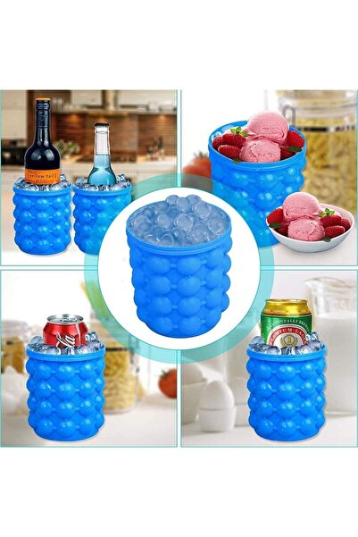 OEM Δίσκος για παγάκια με καπάκι, σιλικόνης, μπλε