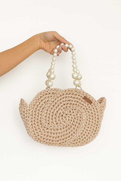 Ada Kostüm Tasarım حقيبة يد محبوكة من كريم لونا بيرل (مع بطانة)