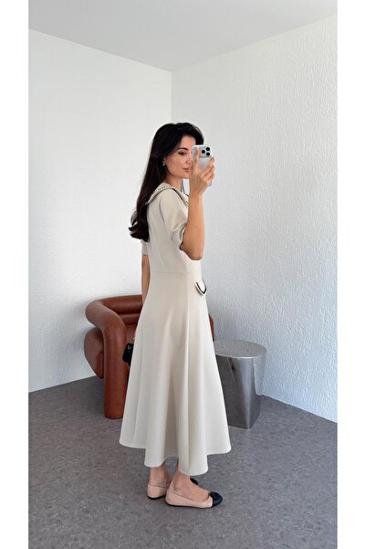 HAZELANNA Modal Bebe Yaka Taş Elbise