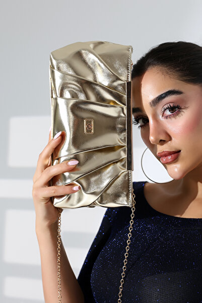 Moda Lime Chain Strap Evening Dress Clutch Portfolio Bag – Women's Shoulder Bag for Stylish Evening and Event Outfits