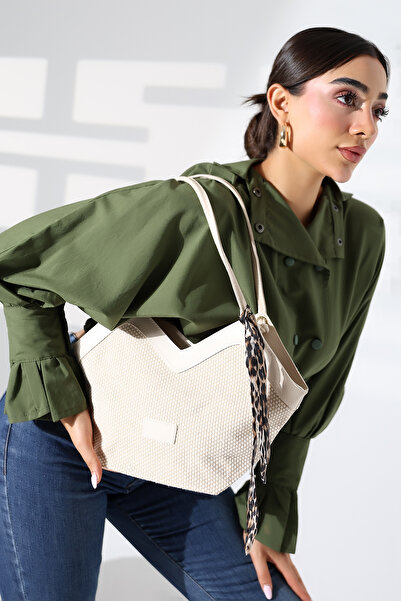 Moda Lime Stylish and Convenient Bag with Scarf Detail, Ideal for Daily, Work, and Special Occasion Combinations