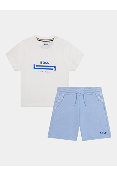BOSS Σετ μπλουζάκι και σορτς για αγόρια J50626 M Μπλε