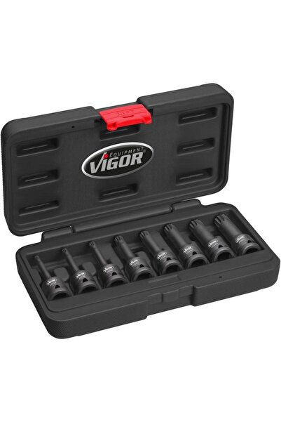 Vigor Set de 8 Chei de Impact V7018, Prindere Pătrată de 1/2 Inch, Profil XZN...