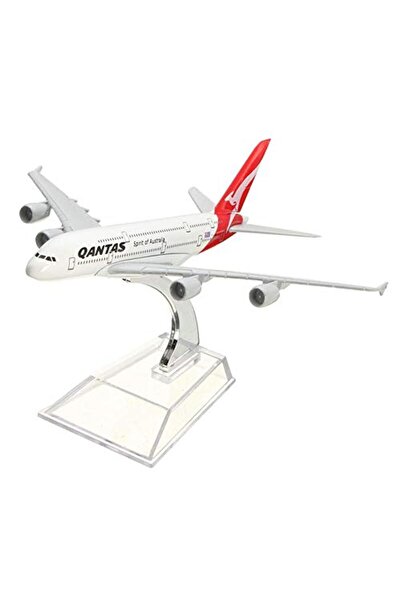 OEM Model de avion Qantas Airways Airbus A380, metal, 16cm, scară 1:400