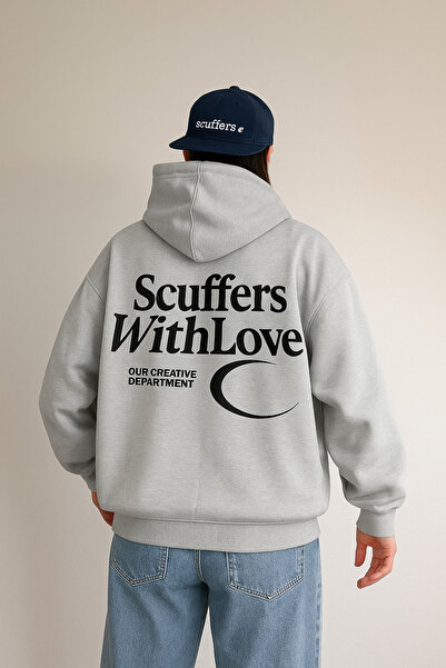 CLASSY.MODA Φούτερ με κουκούλα με στάμπα με κείμενο Scuffers With Love Oversi...