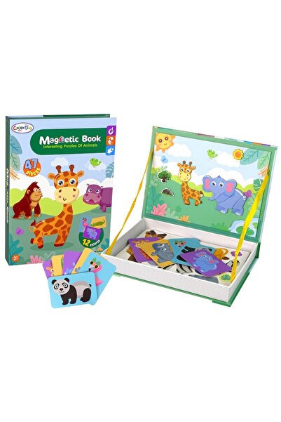 Picodino Puzzle with Animals, Magnetic, 27x20x4 cm, 6 cards, 47 magnets, Multicolor
