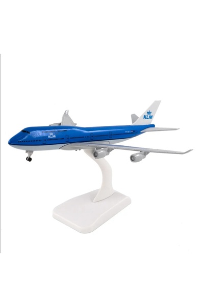 OEM Model de avion KLM Royal Dutch Airlines Boeing B747, metal, 20 cm, scară ...