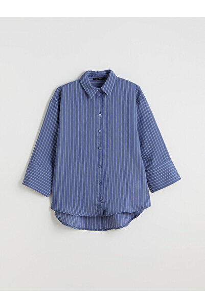 LC Waikiki Çizgili Oversize Kadın Gömlek