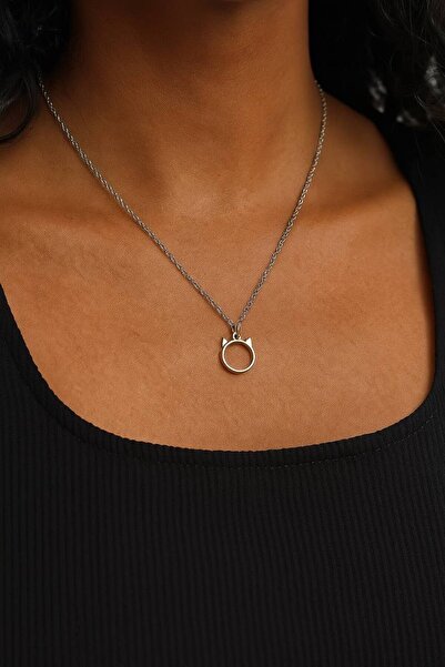 Herşey Nota Cat Ear Ring Unisex Necklace – Cute and Modern Design