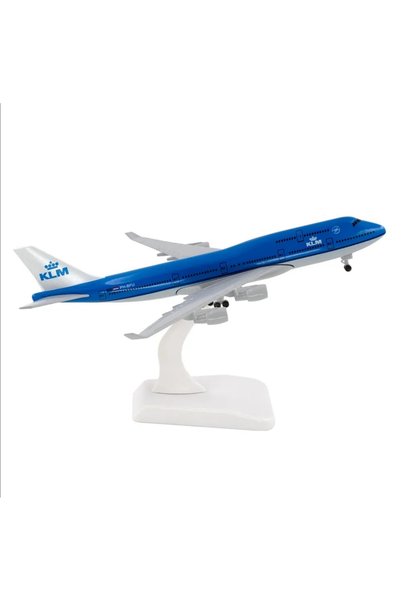 OEM Model de avion KLM Royal Dutch Airlines Boeing B747, metal, 20 cm, scară 1:250