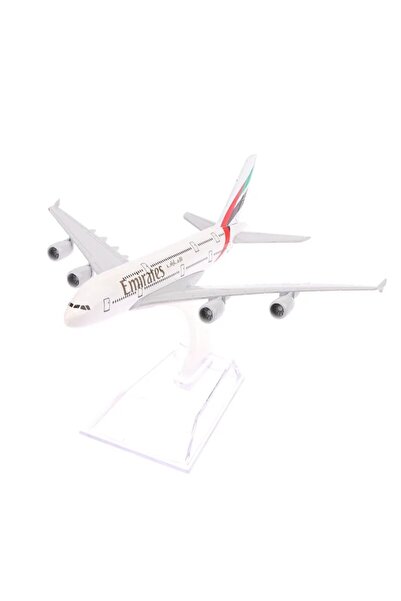 OEM Machetă de avion Emirates Airbus A380, metal, 16 cm, scară 1:400