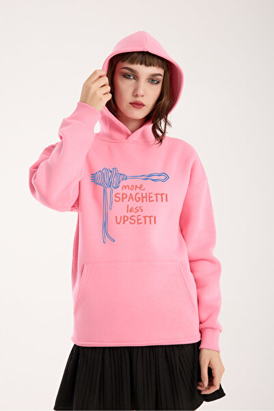 VEK Hanorac oversize unisex cu glugă Spaghetti Upsetti