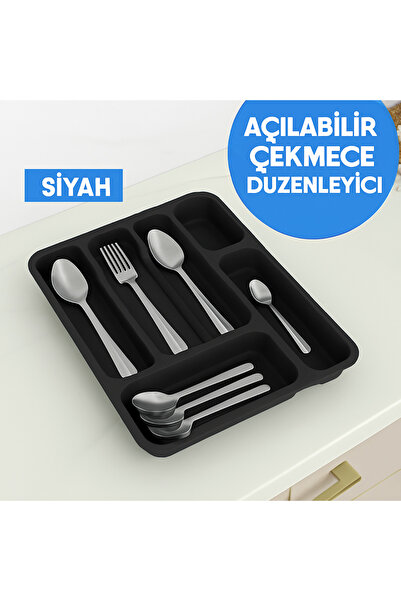 MH MiniHediye Drawer Cutlery Organizer – Double-Sided Adjustable Expandable Cutlery Holder Organizer