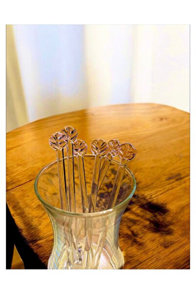 nazarboncuğu Glass Crystal Pink 6-Piece Teaspoon Set