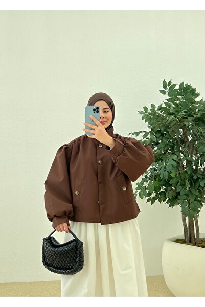 MODA AKSA PİNTEREST KISA TRENÇ