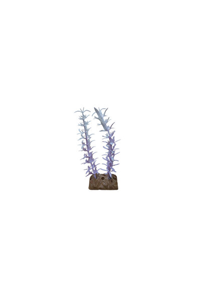 Kanki Pet Akvaryum Yapay bitki Süsü Kedi Tırnağı Mor Beyaz 14 cm