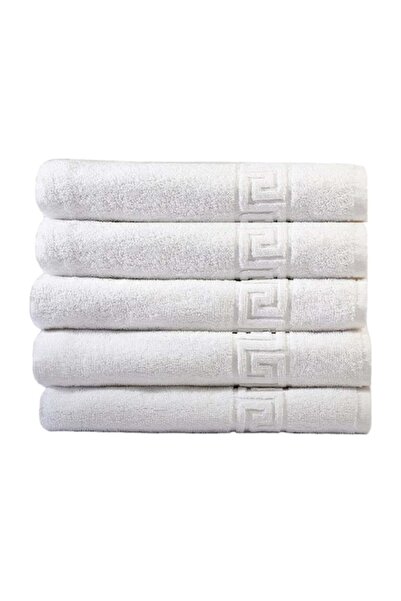 Prosoape Bianca Set 5 prosoape bumbac 100% Bianca de maini pentru hotel model grecesc 30/50 cm 550 grame, alb