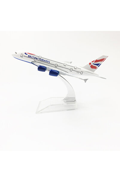 OEM Model de avion British Airways Airbus A380, metal, 16cm, scară 1:400