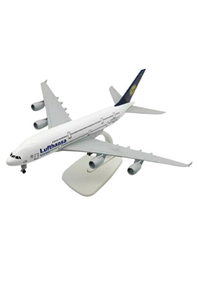 OEM Machetă de avion Lufthansa Airlines Airbus A380, metal, 20 cm, scară 1:250