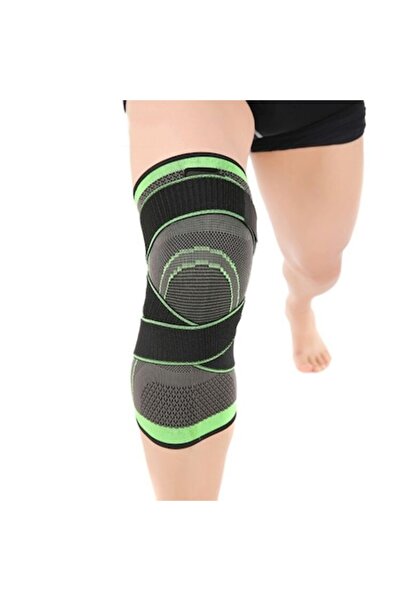 OEM Knee Support Textile and Nylon, Black/Green, Size S