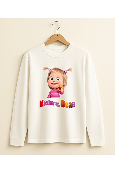 fasardi Maşa İle Koca Ayı Uzun Kollu Kız Çocuk Tişört