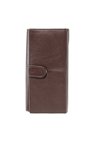 HASSION Portofel din piele pentru femei A05, culoare Mocca