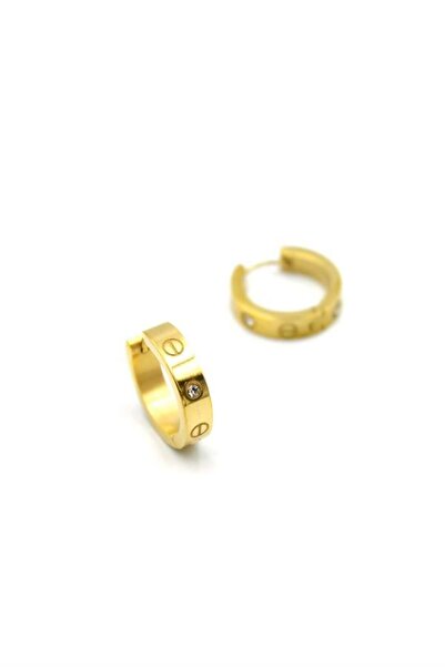 teknoparkx CRT Earrings with Stones - Gold