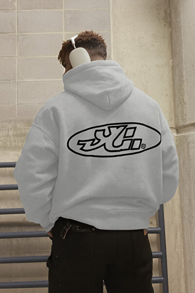 CLASSY.MODA سويت شيرت رجالي بغطاء للرأس، هودي كبير الحجم مطبوع عليه حروف بيضا...