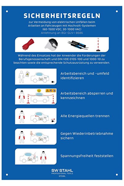 SW-Stahl Plăcuță Informativă "Reguli de Siguranță" Model SW07338L