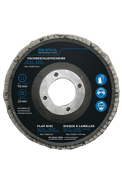 SW-Stahl Set de 10 discuri cu clapete din oxid de zirconiu, diametru 115 mm, ...