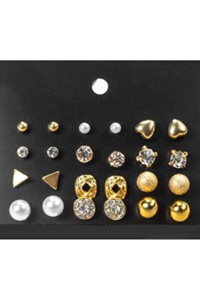 Generic أقراط ذهبية صغيرة للبنات - متعددة الأشكال