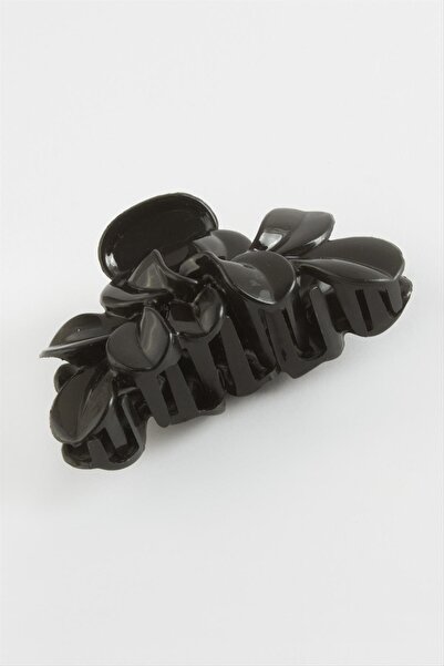 CT STONES Flower Black Colored Peg Buckle 10 cm