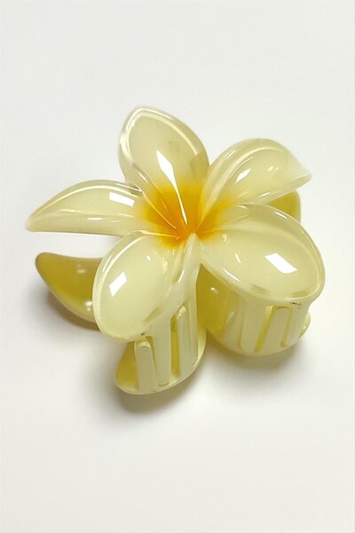 CT STONES مشبك لوتس أصفر اللون 8 سم