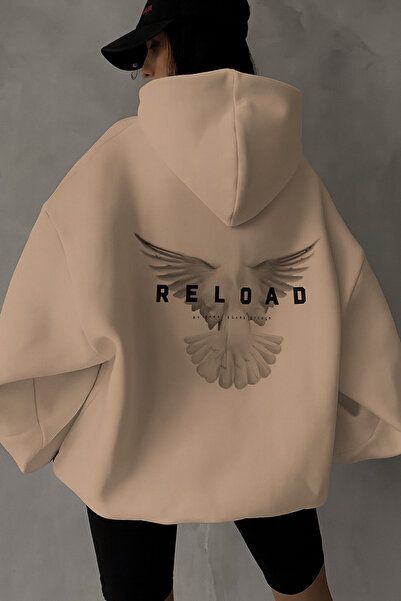 CLASSY.MODA Unisex φούτερ με κουκούλα με στάμπα με γράμματα στο πίσω μέρος κα...