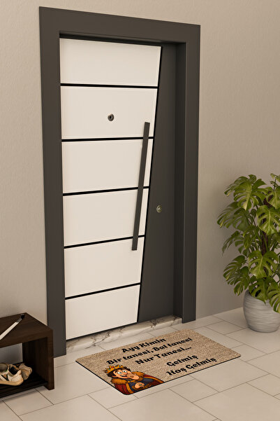 Dormot Yüksek Kaliteli Dijital Baskı Kahverengi, Prens, Karikatür Kimin Birtanesi temalı Kapı Önü Paspası