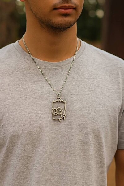 Herşey Nota Bart Simpson Unisex Necklace – Fun and Retro Design