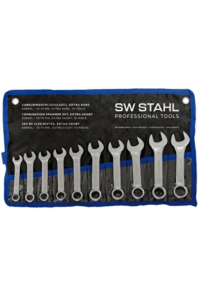 SW-Stahl Set de 10 chei combinate extra scurte, dimensiuni 10-19 mm
