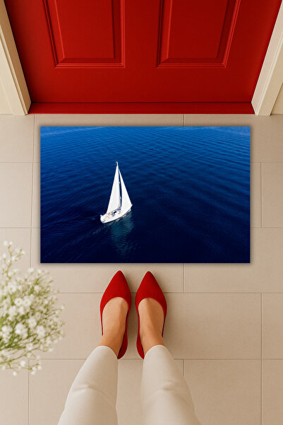 Dormot Yüksek Kaliteli Modern Dijital Baskı-Lacivert Açık Deniz Yelkenli 70x4...