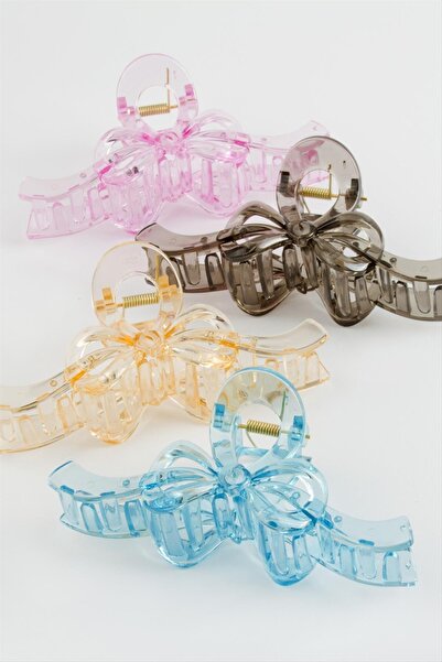 Seçkin Trend Cataramă cu agrafă colorată transparentă Fiyong 12 cm