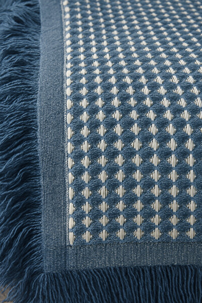 Rell Home Pamuklu Dokulu Koltuk Şalı 170x220 cm – Saçaklı TV Battaniyesi & Dekoratif Koltuk Örtüsü